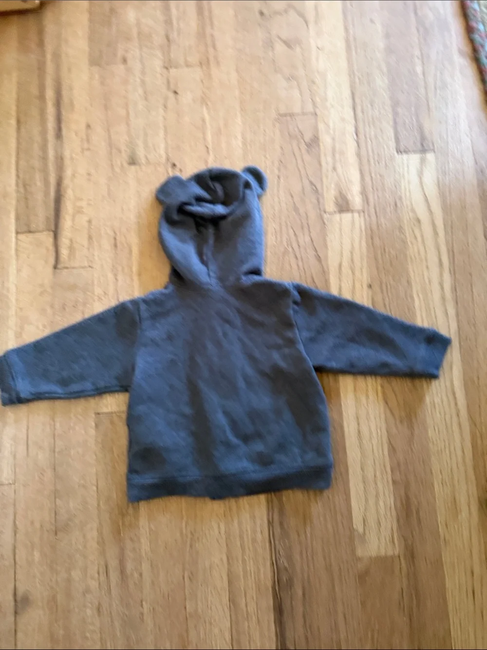 Old Navy Toddler Bear Ear Logo Zip-Up Hoodie Sweatshirt Charcoal Gray 6-12 month